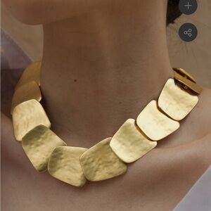 Vintage Hammered Gold Tone Necklace